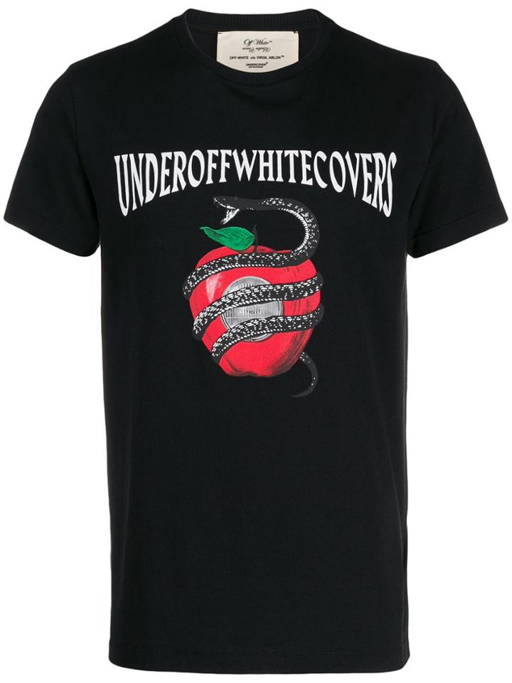 Off-white Apple Snake Print T-shirt - Black