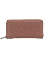 Bottega Veneta Intrecciato Zip Wallet - Pink