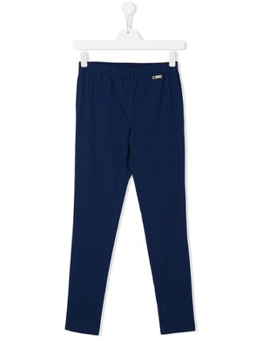 Twin-set Kids Logo Plaque Trousers - Blue