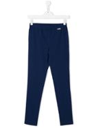 Twin-set Kids Logo Plaque Trousers - Blue