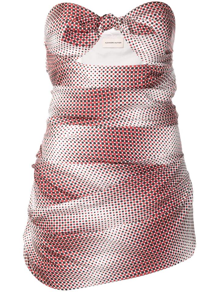 Alexandre Vauthier Strapless Polka Dot Dress - Red