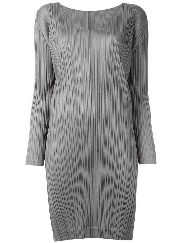Pleats Please By Issey Miyake Pleated Tunic, Women's, Size: Xl, Grey, Polyester