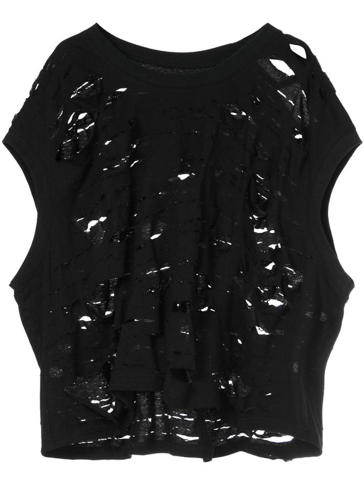 Ikumi Slashed T-shirt - Black