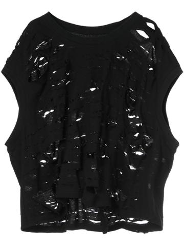 Ikumi Slashed T-shirt - Black