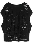 Ikumi Slashed T-shirt - Black