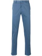 Z Zegna Straight Leg Trousers, Men's, Size: 56, Blue, Cotton/spandex/elastane