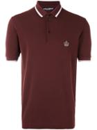 Embroidered Crown Polo Shirt - Men - Cotton - 52, Red, Cotton, Dolce & Gabbana
