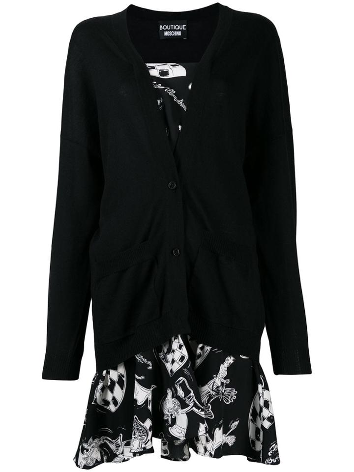 Boutique Moschino Cardigan Short Dress - Black