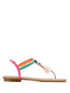 Sarah Chofakian Tassel Flat Sandals - Multicolour