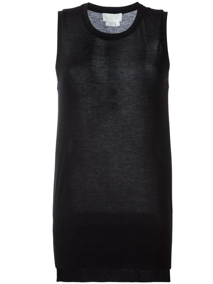 Dkny High Low Hem Tank Top, Women's, Size: Small, Black, Cotton/lyocell