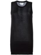 Dkny High Low Hem Tank Top, Women's, Size: Small, Black, Cotton/lyocell