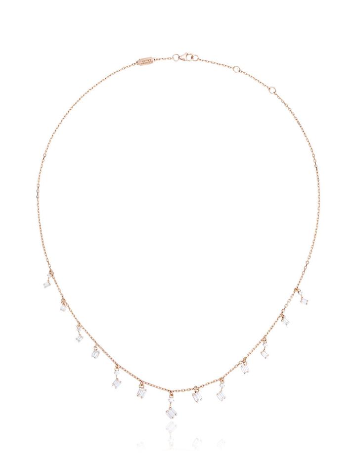 Suzanne Kalan Cascade Fireworks Dangling Diamond Necklace - Pink &