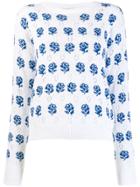 Kenzo Rose Knit Sweater - White