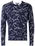 Michael Kors - Palm Print Sweatshirt - Men - Cotton - Xxl, Blue, Cotton