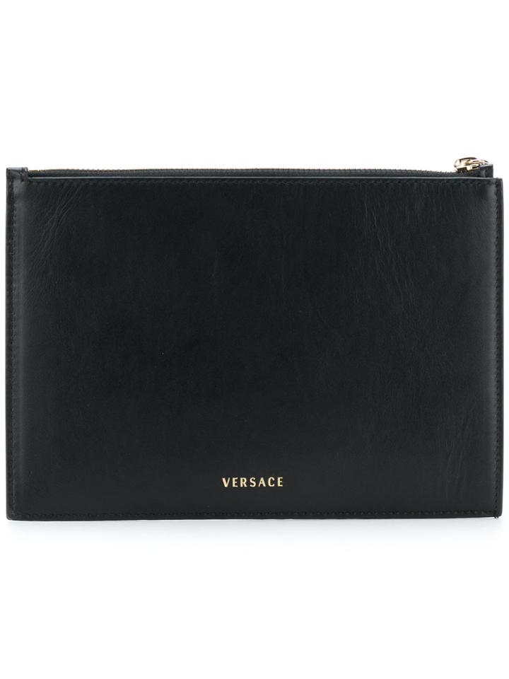 Versace Top Zipped Purse - Black