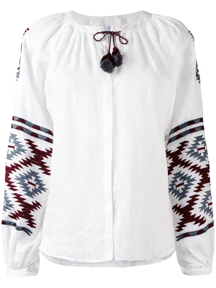 March 11 - Istanbul Blouse - Women - Linen/flax/acrylic - S, White, Linen/flax/acrylic