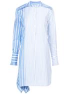 Derek Lam 10 Crosby Asymmetrical Shirtdress With Ruffle Detail - Blue