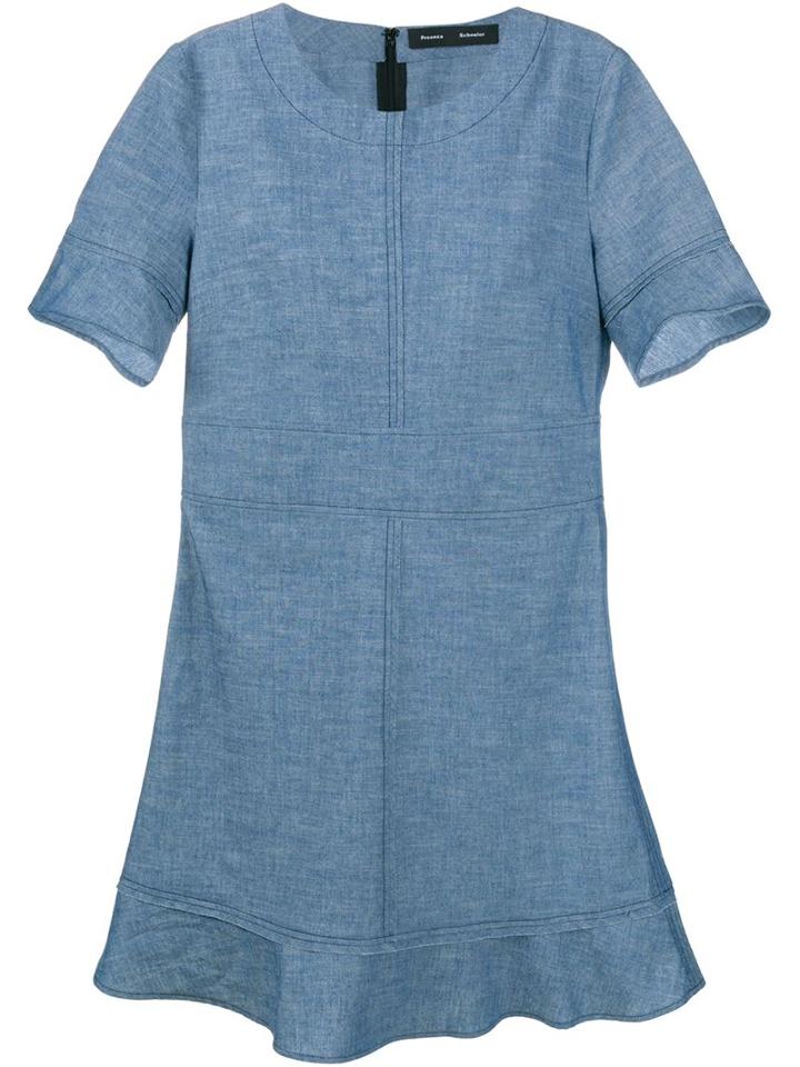 Proenza Schouler Denim Mini Dress, Women's, Size: 4, Blue, Cotton