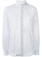 Gabriele Pasini Lace Detail Shirt, Men's, Size: 39, White, Polyester