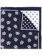 Printed Pocket Square - Men - Silk - One Size, Blue, Silk, Alexander Mcqueen