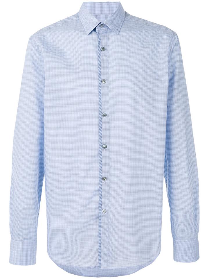 Lanvin - Checked Shirt - Men - Cotton - 39, Blue, Cotton
