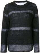 T By Alexander Wang Stripe Panel Sweater - Black