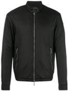 Emporio Armani Zipped Pocket Jacket, Men's, Size: Large, Black, Lamb Skin/polyester