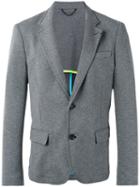 Diesel Button Up Blazer, Men's, Size: 50, Grey, Nylon/cotton/spandex/elastane/polyester
