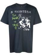 R13 Slogan Print T-shirt - Black