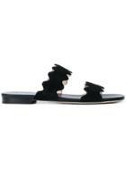 Prada Scalloped Sandals - Black