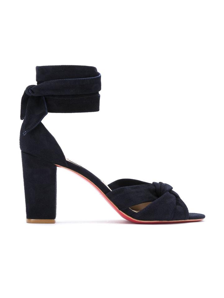 Zeferino Tie Detail Suede Sandals - Blue