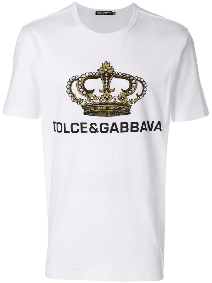 Dolce & Gabbana Crown Logo Print T-shirt - White