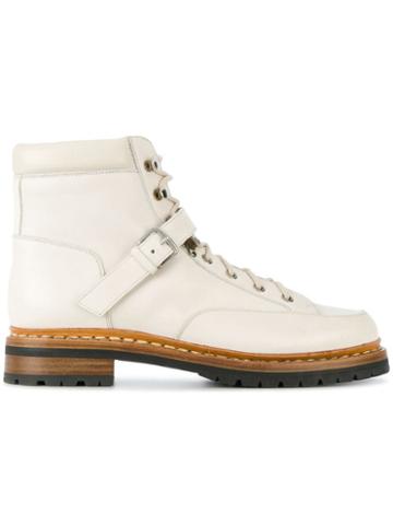 Hermès Pre-owned Lace-up Ankle Boots - White