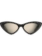 Moschino Eyewear Rhinestone Embellished Sunglasses - Black