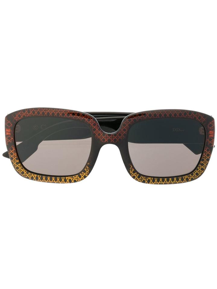 Dior Eyewear Chunky Sunglasses - Brown