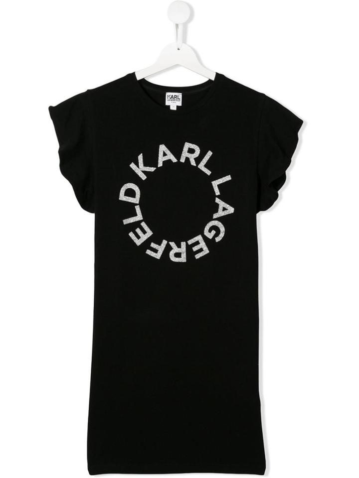 Karl Lagerfeld Kids Teen Circle Logo Dress - Black