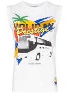 Filles A Papa Holiday Prestige Print Cotton Vest Top - White