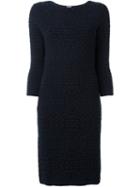 Armani Collezioni Fitted Dress, Women's, Size: 50, Blue, Polyamide/spandex/elastane/wool
