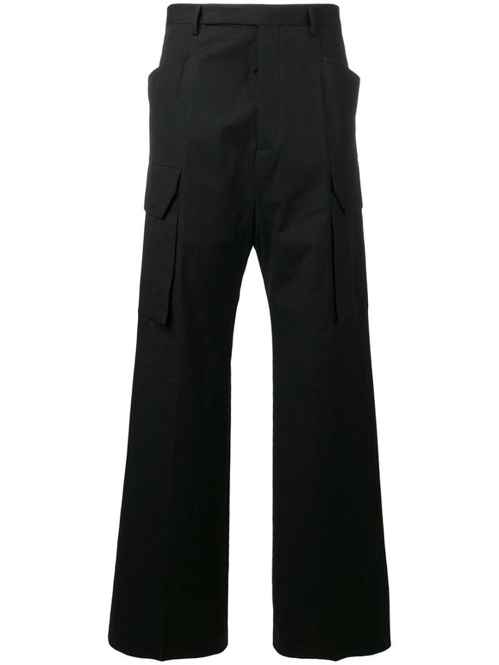 Rick Owens Tailored Cargo Trousers, Men's, Size: 50, Black, Cotton/rubber