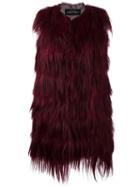 Giorgio Brato Long Fit Gilet, Women's, Size: 42, Red, Goat Fur/polyamide/wool