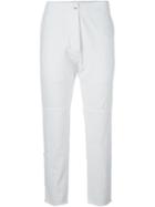 Mm6 Maison Margiela Cropped Trousers, Women's, Size: 42, White, Cotton/spandex/elastane