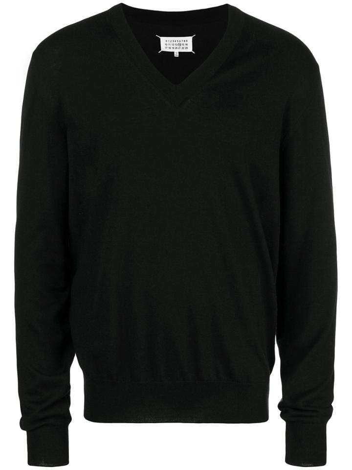 Maison Margiela Classic V-neck Sweater - Black