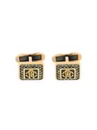 Roberto Cavalli Embellished Logo Cufflinks - Metallic