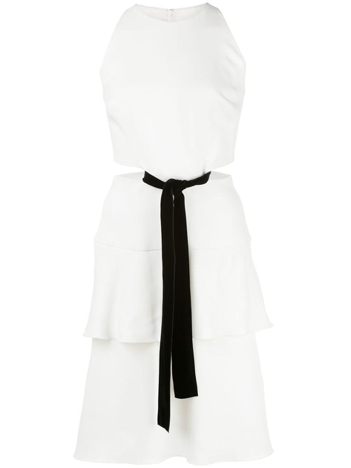 Proenza Schouler Sleeveless Cut Out Velvet Bow Dress - Grey