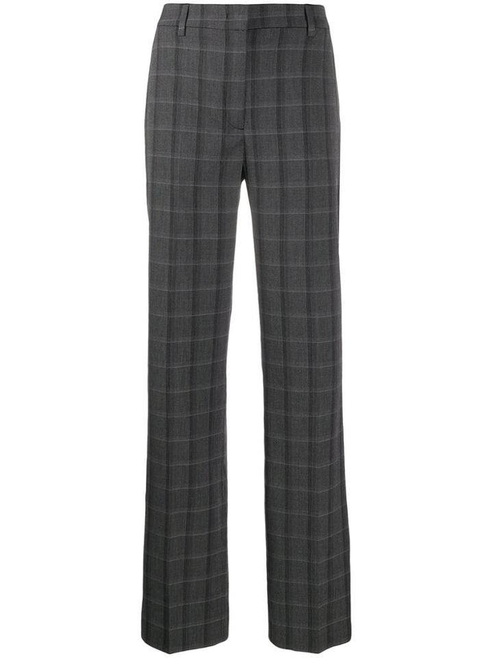 Essentiel Antwerp Check Print Straight-leg Trousers - Grey