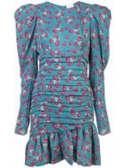 Magda Butrym Printed Pleated Mini Dress - Blue