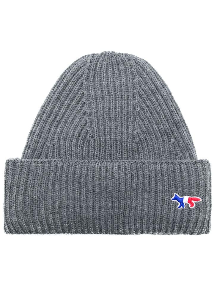 Maison Kitsuné Ribbed Beanie - Grey