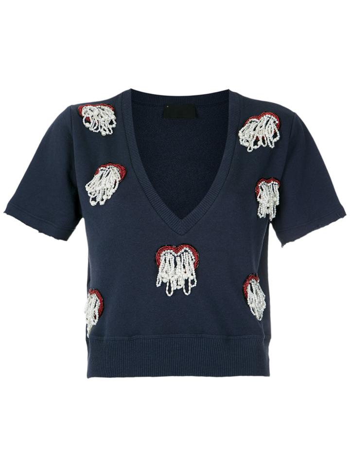 Andrea Bogosian Embroidered Blouse - Blue