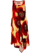 Yohji Yamamoto Draped Shift Dress - Red