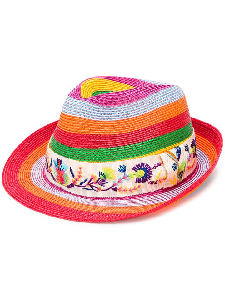 Etro Striped Panama Hat - Multicolour
